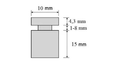 Abstandshalter 10 x 15 mm, Edelstahl, Silber (4 Stück)