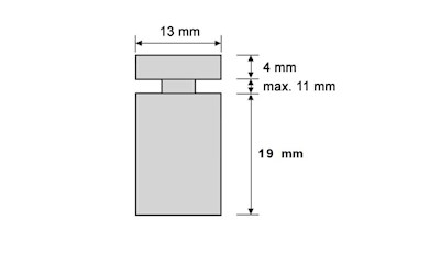 Abstandshalter 13 x 19 mm, Aluminium, Rot (4 Stück)