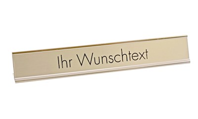 Tischschild mit Gravur 178 x 25 mm Silber