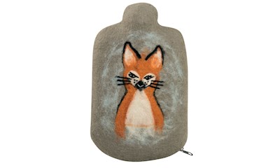 Wärmeflasche Öko Junior Classic mit Filzbezug Fuchs